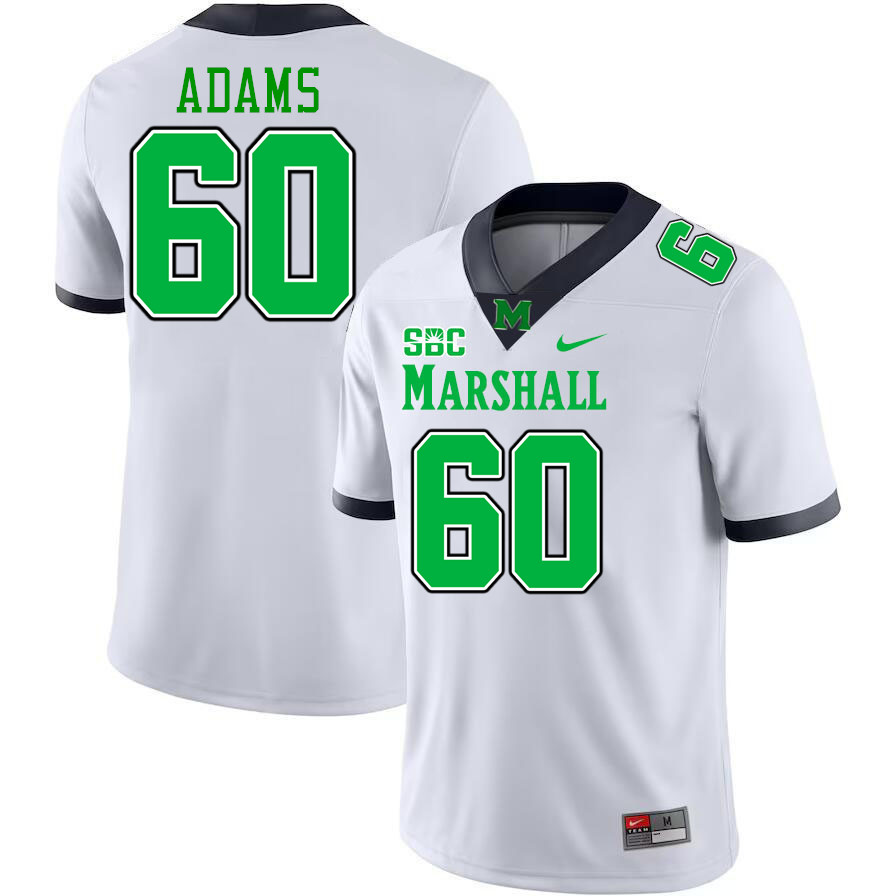 Men #60 Shunmarkus Adams Marshall Thundering Herd SBC Conference College Football Jerseys Stitched-W